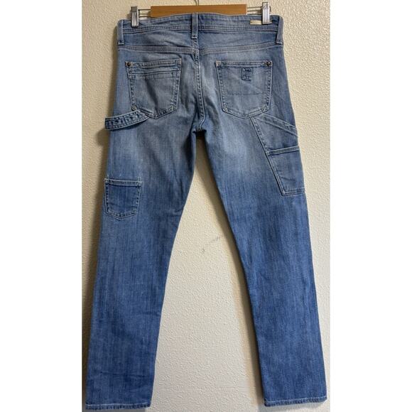 Pilcro and the Letterpress Jeans Women 26 Blue Double Knee Carpenter Cargo Jeans - Picture 2 of 11